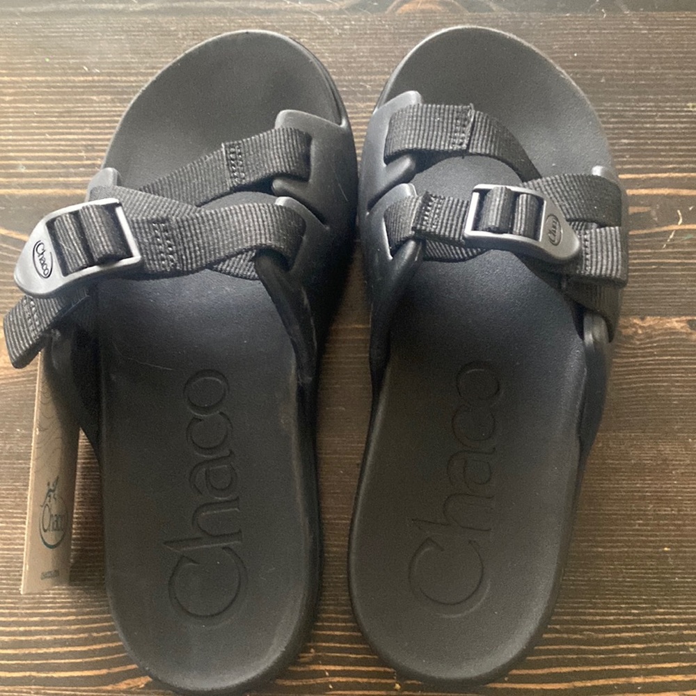 NWT Chaco Chillos Slide Sandal In Black Kids Size 3